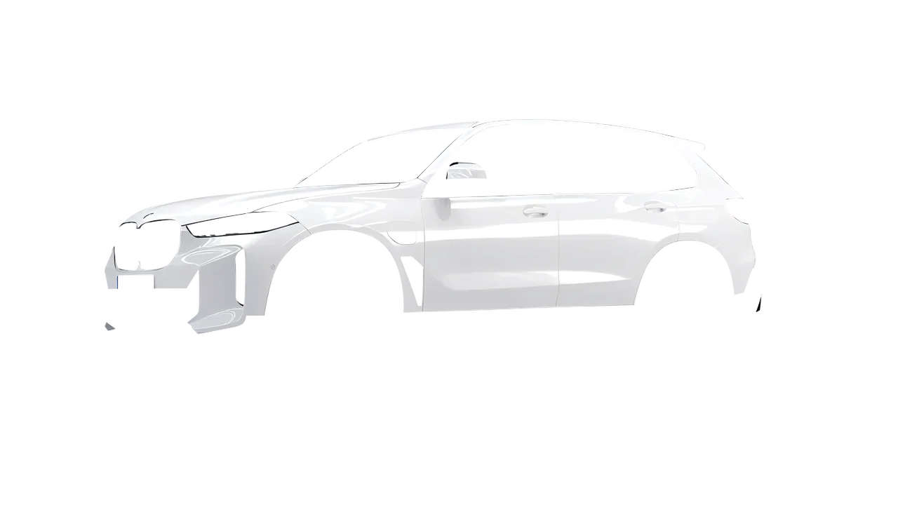 BMW X5 2023 wrapped in Gloss White (3M G10), front three-quarter view