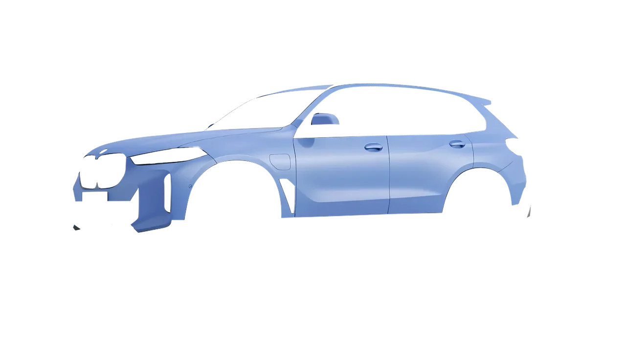 BMW X5 2023 wrapped in Dreamline Blue (Avery Dennison SW900-616-O), front three-quarter view