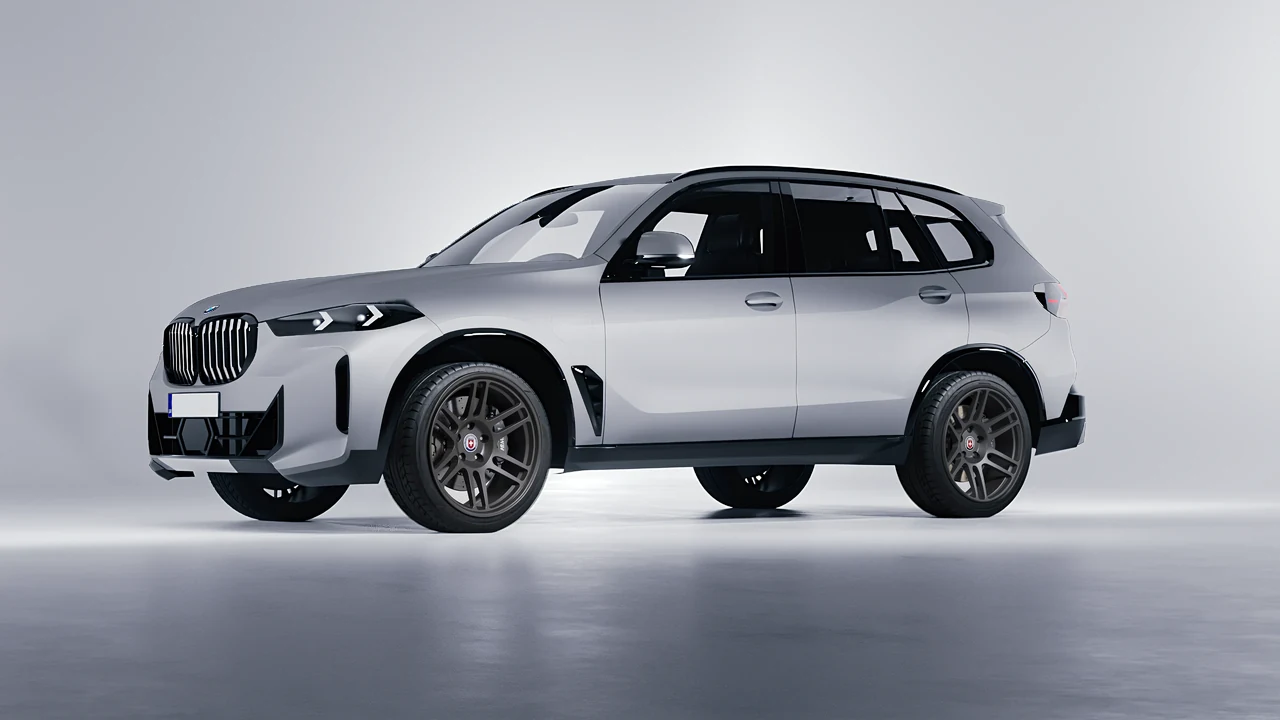 BMW X5 2023 on HRE Performance Wheels 312-GT forged wheels, front three-quarter view
