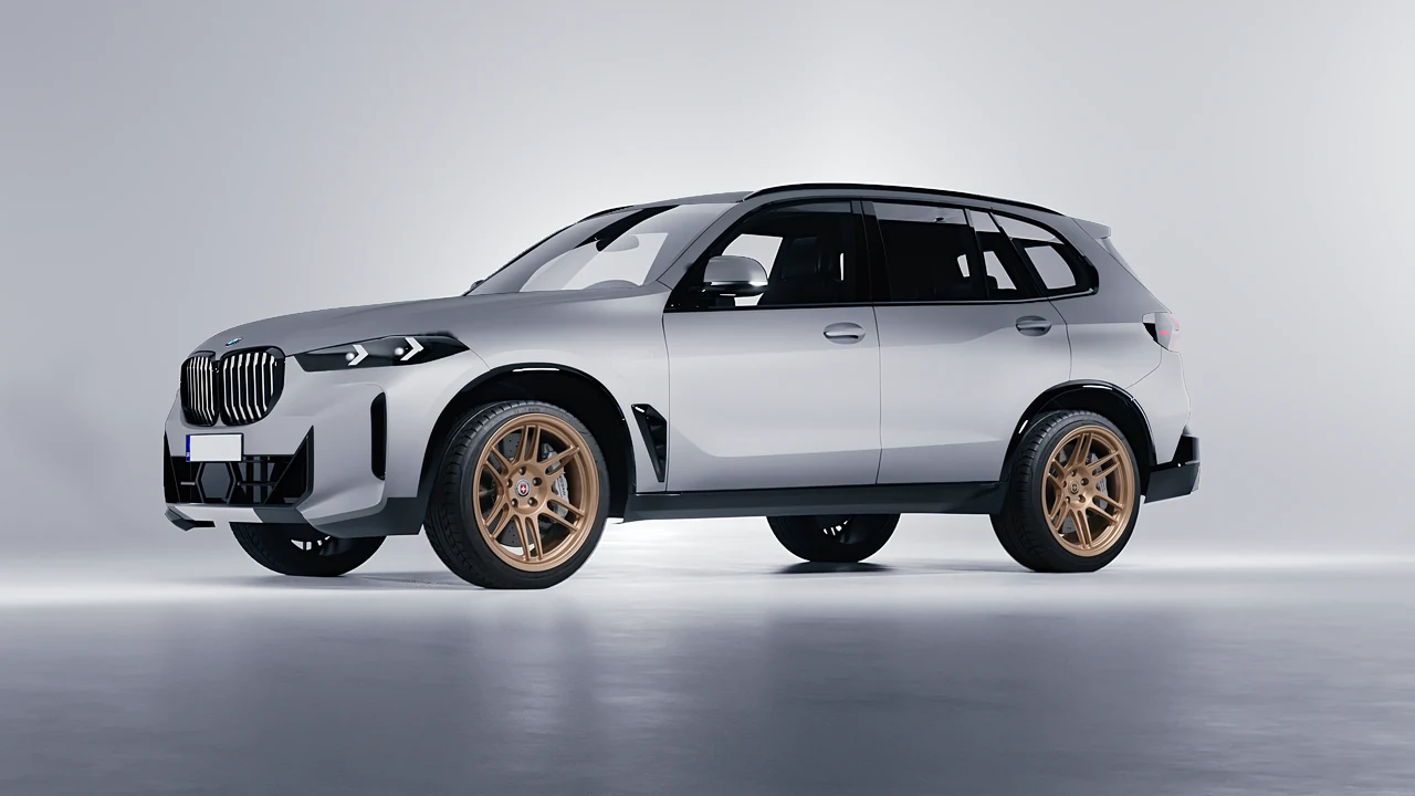 BMW X5 2023 on HRE Performance Wheels 312-GTS forged wheels, front three-quarter view