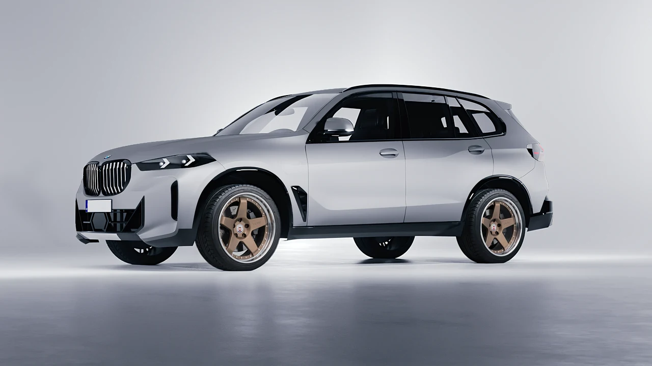 BMW X5 2023 on HRE Performance Wheels C105 forged wheels, front three-quarter view