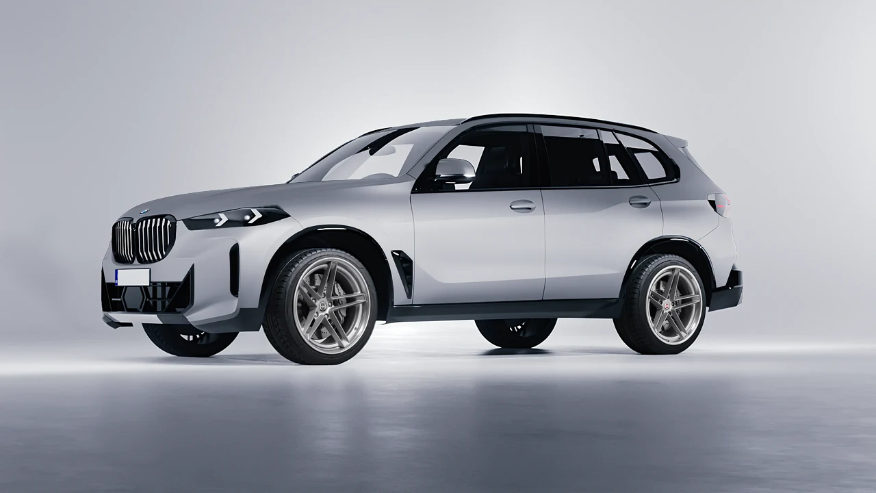 BMW X5 2023 on HRE Performance Wheels G-Code forged wheels, front three-quarter view