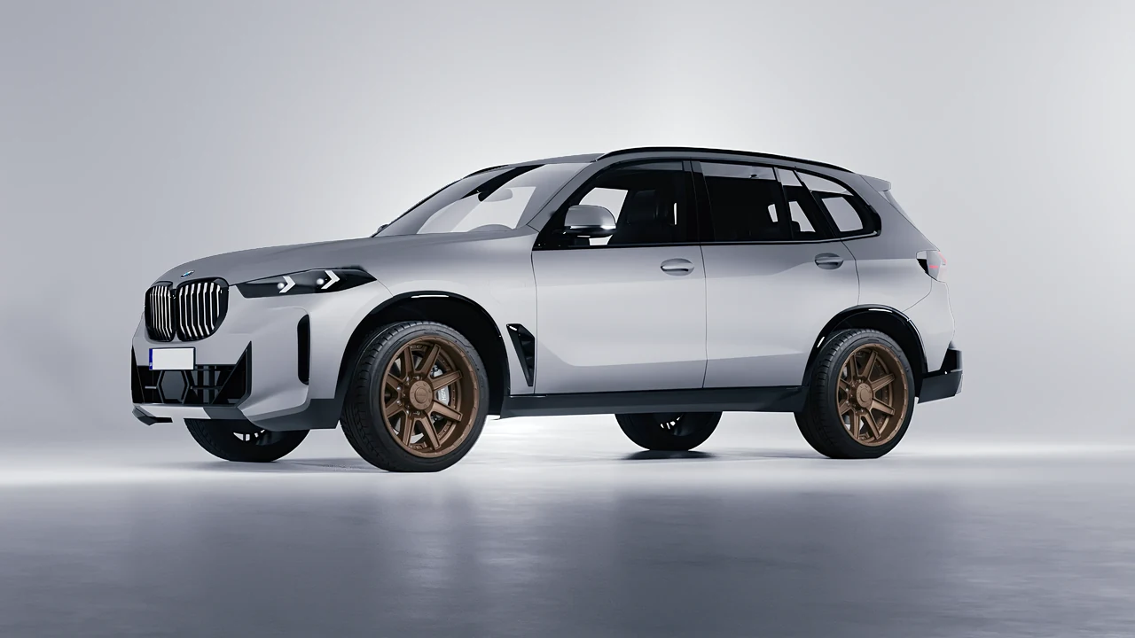 BMW X5 2023 on HRE Performance Wheels HD188 forged wheels, front three-quarter view