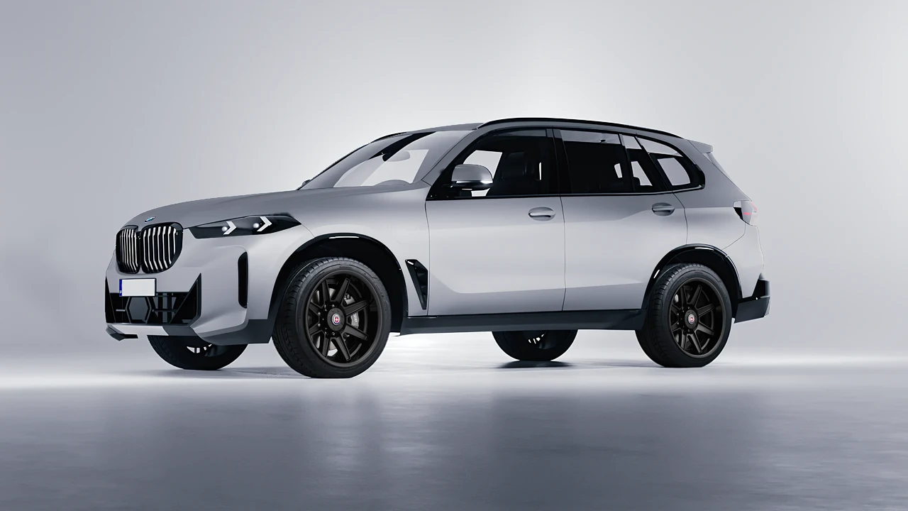 BMW X5 2023 on HRE Performance Wheels HD188H forged wheels, front three-quarter view