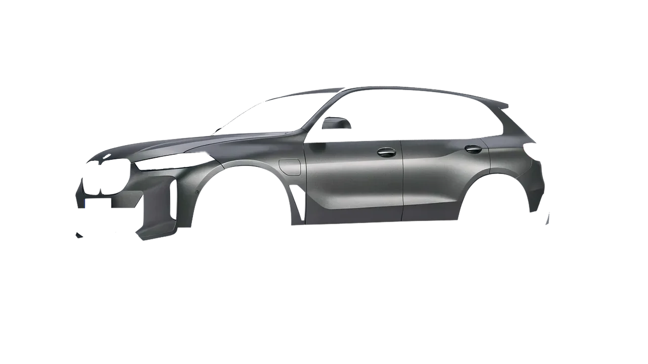 BMW X5 2023 wrapped in Black Rock Grey (Avery Dennison SW900-823-M), front three-quarter view