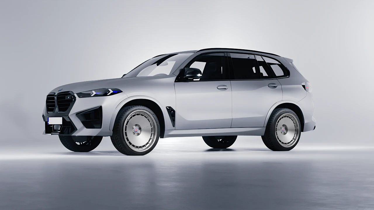 BMW X5m Competition 2023 on HRE Performance Wheels 935 forged wheels, front three-quarter view
