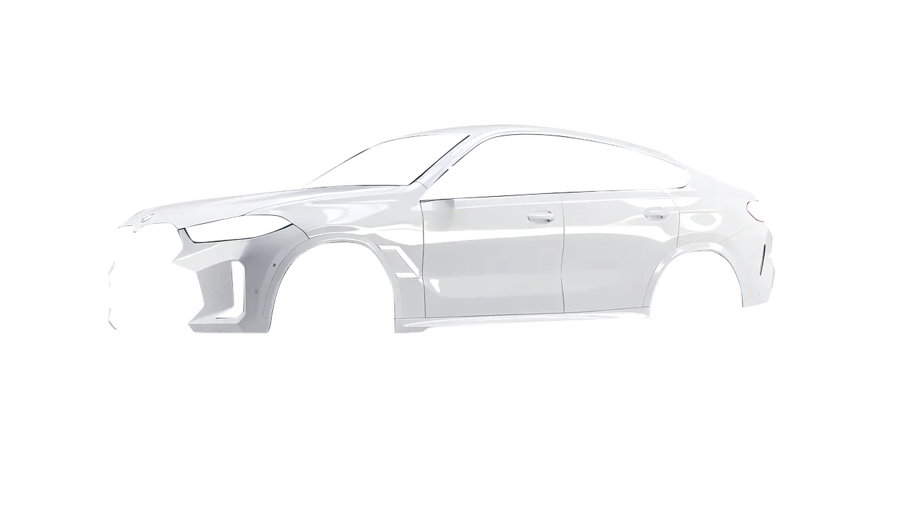 BMW X6 2024 wrapped in Gloss White (3M G10), front three-quarter view