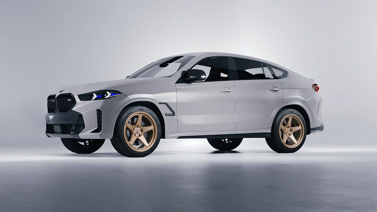 BMW X6 2024 on HRE Performance Wheels 305-GTS forged wheels, front three-quarter view