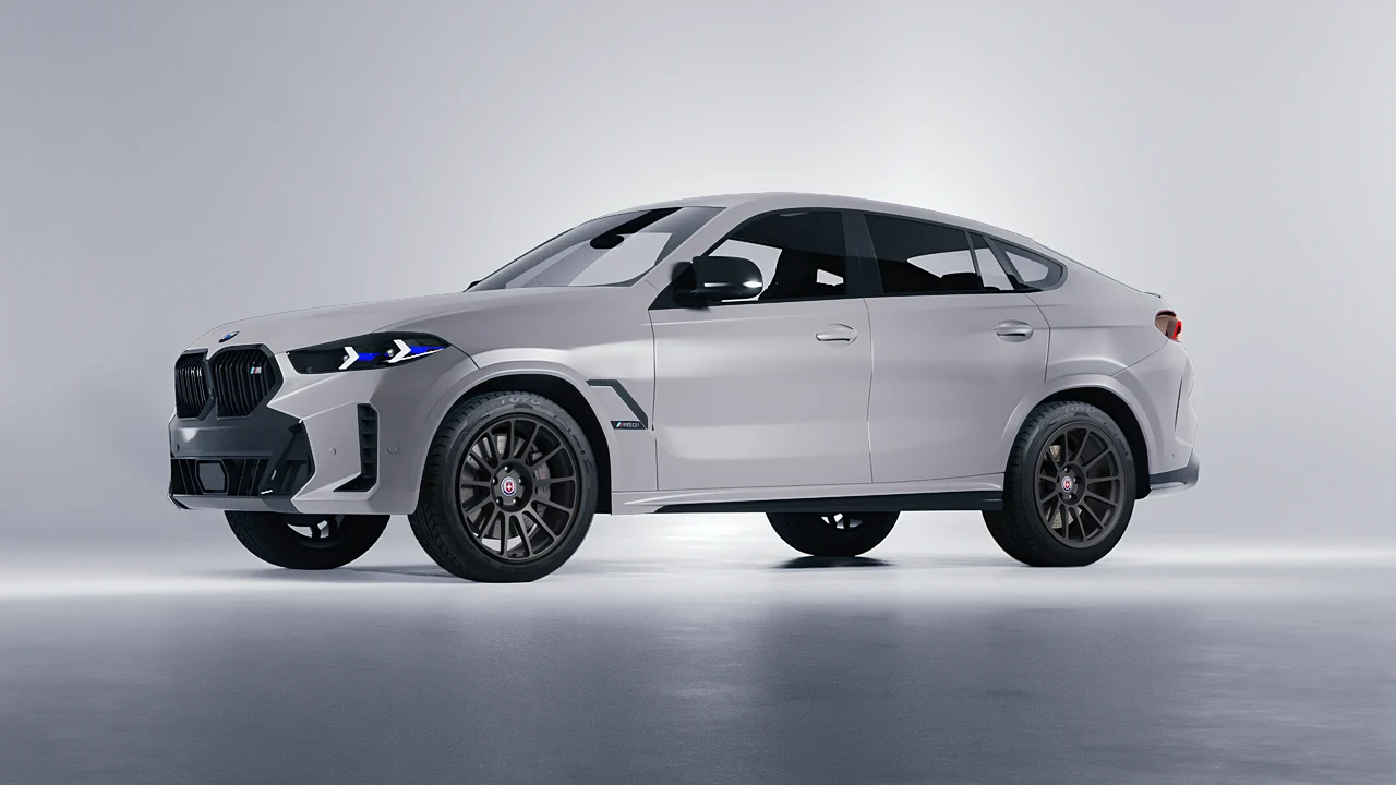 BMW X6 2024 on HRE Performance Wheels 313-GT forged wheels, front three-quarter view