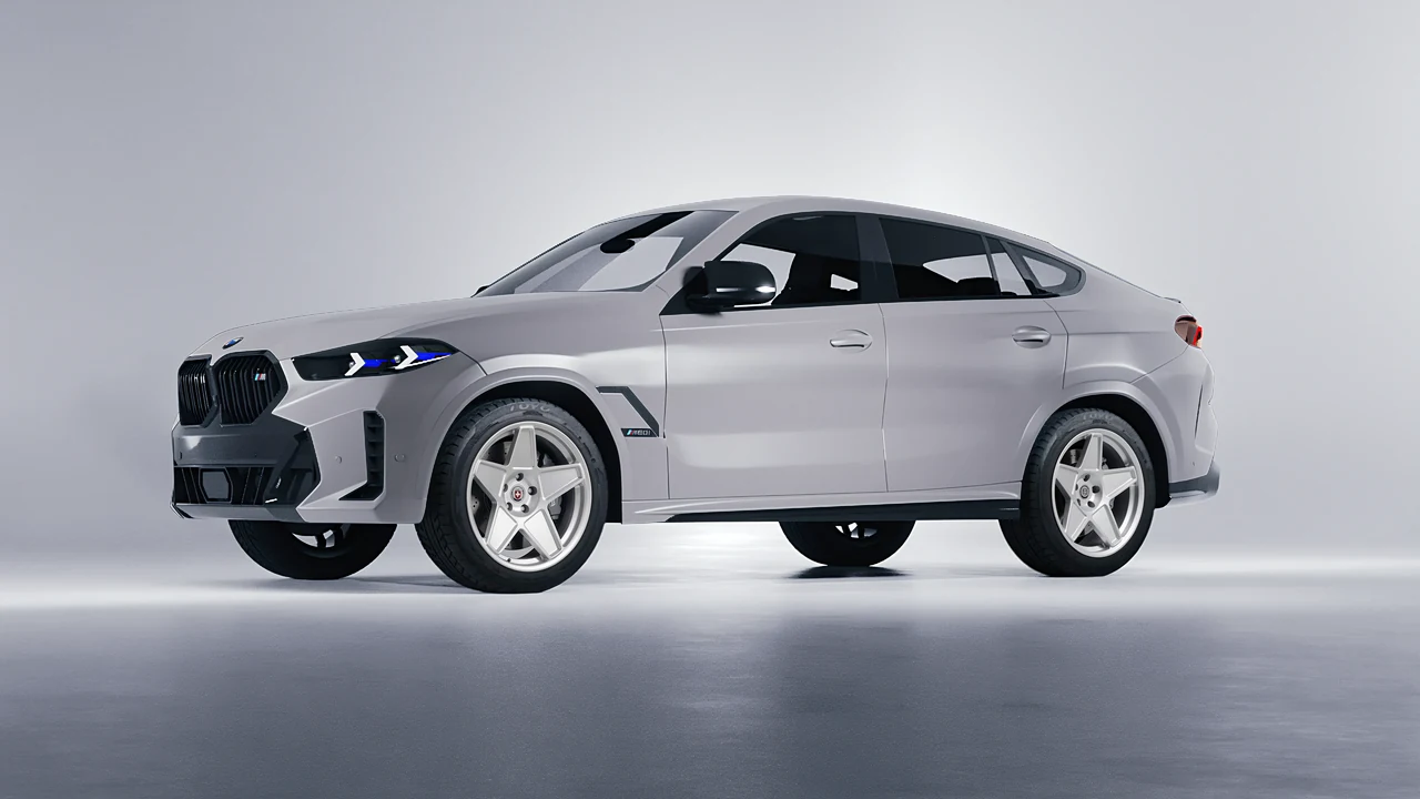 BMW X6 2024 on HRE Performance Wheels 505M forged wheels, front three-quarter view