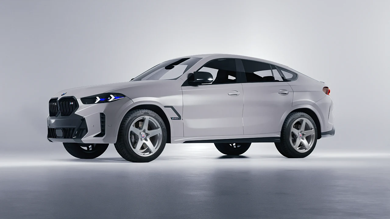 BMW X6 2024 on HRE Performance Wheels 527M forged wheels, front three-quarter view