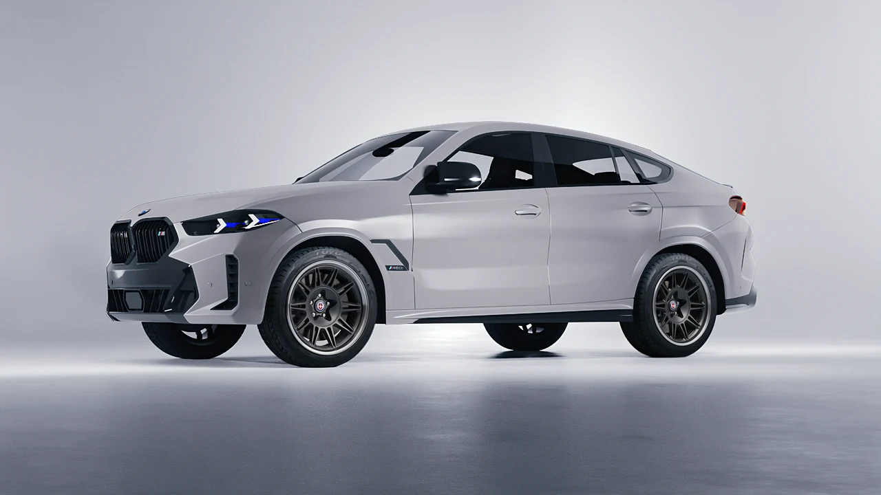 BMW X6 2024 on HRE Performance Wheels 528 forged wheels, front three-quarter view