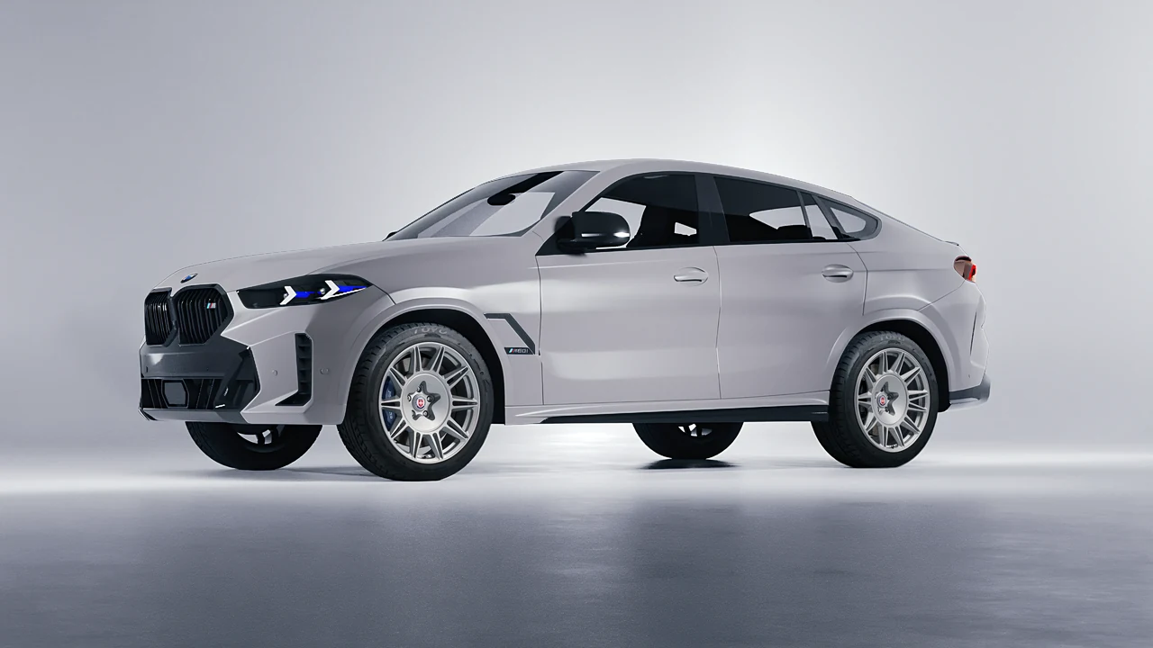 BMW X6 2024 on HRE Performance Wheels 528M forged wheels, front three-quarter view