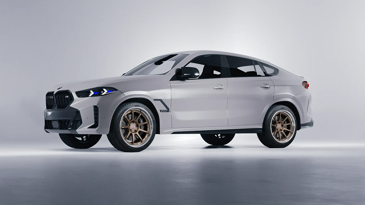BMW X6 2024 on HRE Performance Wheels C103 forged wheels, front three-quarter view