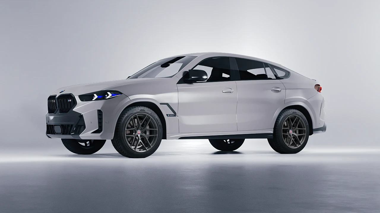 BMW X6 2024 on HRE Performance Wheels P161 forged wheels, front three-quarter view
