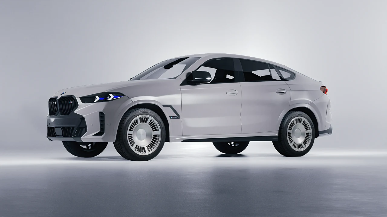 BMW X6 2024 on RDB LA Masterpiece forged wheels, front three-quarter view