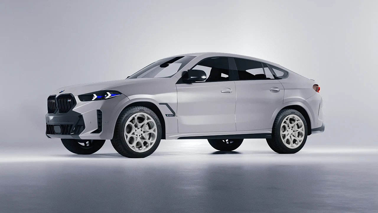 BMW X6 2024 on RDB LA Revolver forged wheels, front three-quarter view