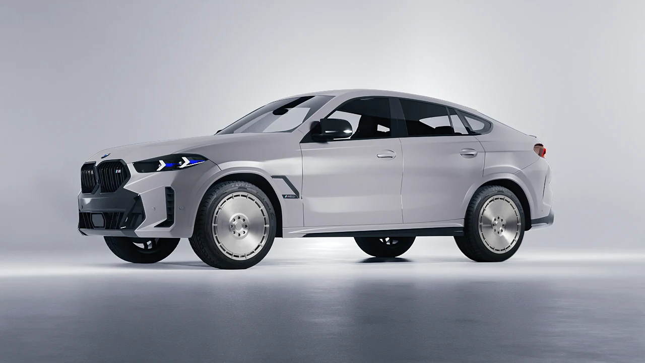 BMW X6 2024 on RDB LA Zero forged wheels, front three-quarter view