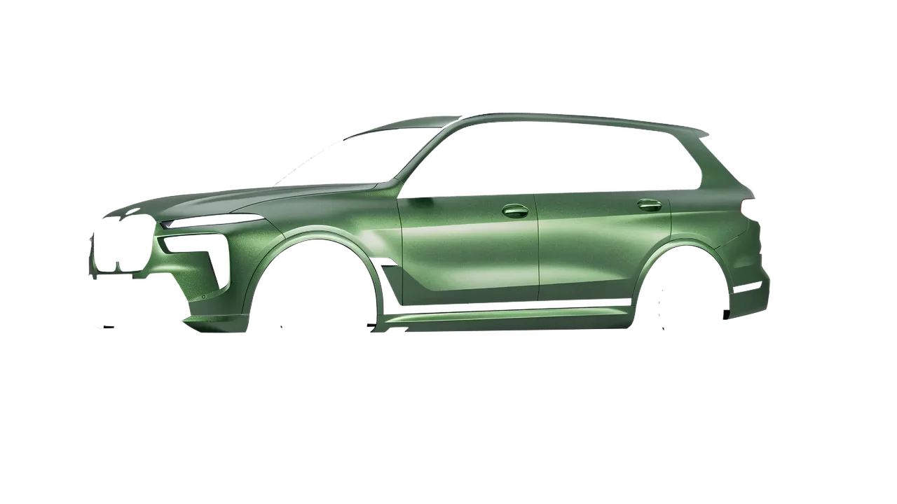 BMW X7 M60i 2023 wrapped in Apple Green (Avery Dennison SW900-745-M), front three-quarter view