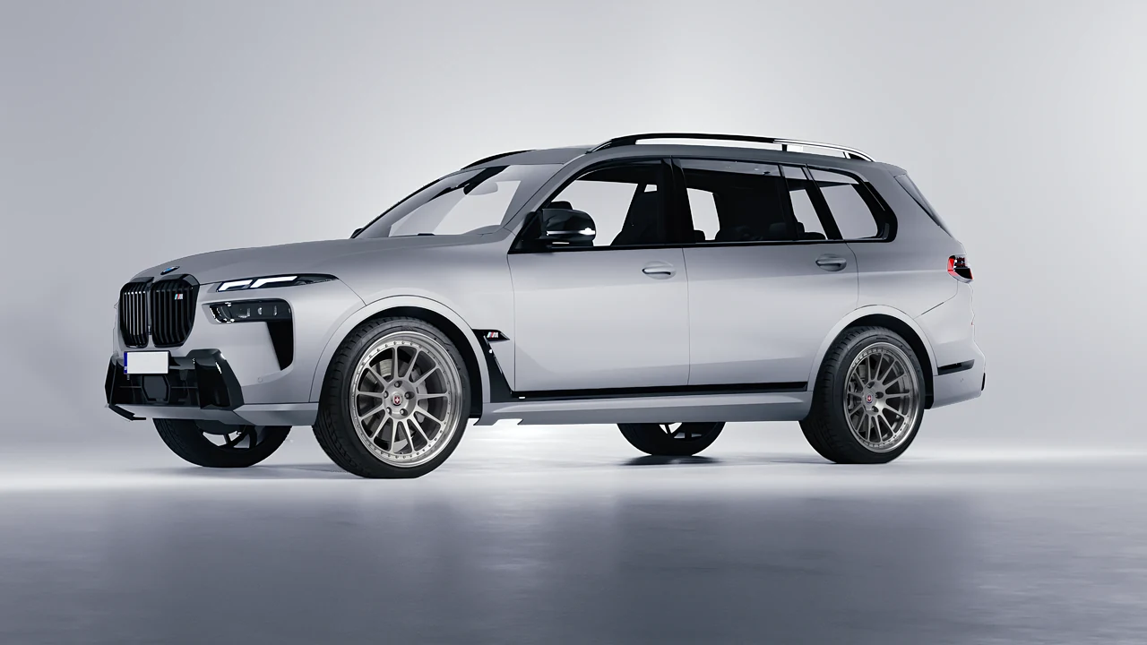 BMW X7 M60i 2023 on HRE Performance Wheels 303 forged wheels, front three-quarter view