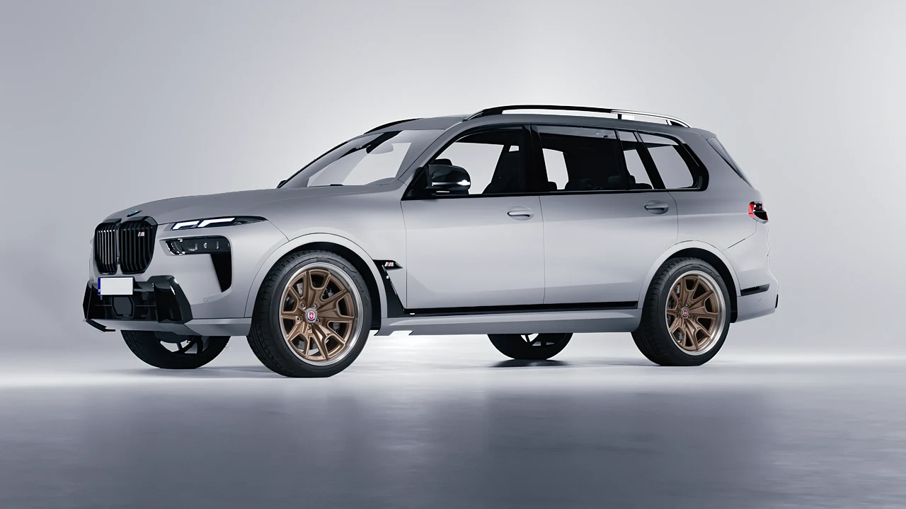 BMW X7 M60i 2023 on HRE Performance Wheels 427 forged wheels, front three-quarter view