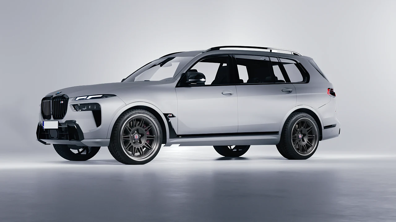 BMW X7 M60i 2023 on HRE Performance Wheels 528 forged wheels, front three-quarter view