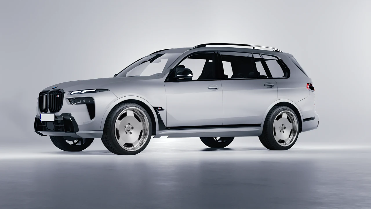 BMW X7 M60i 2023 on HRE Performance Wheels 544C forged wheels, front three-quarter view