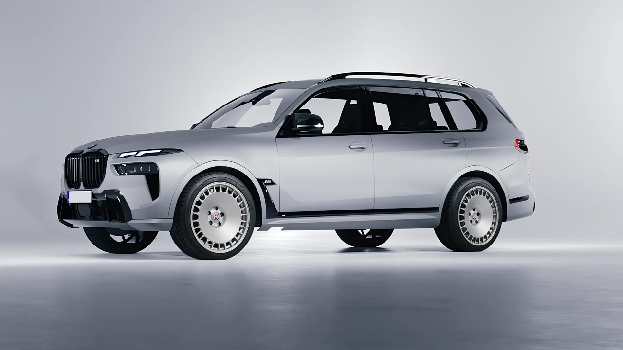 BMW X7 M60i 2023 on HRE Performance Wheels 935M forged wheels, front three-quarter view
