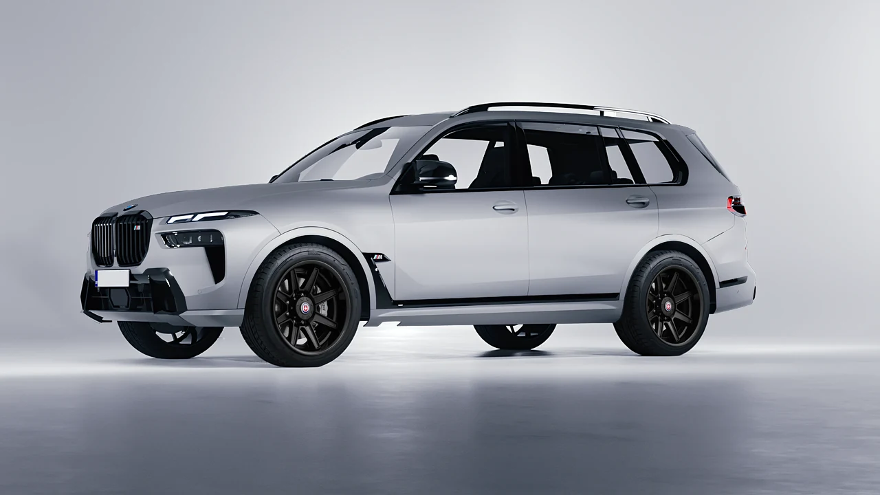 BMW X7 M60i 2023 on HRE Performance Wheels HD188H forged wheels, front three-quarter view