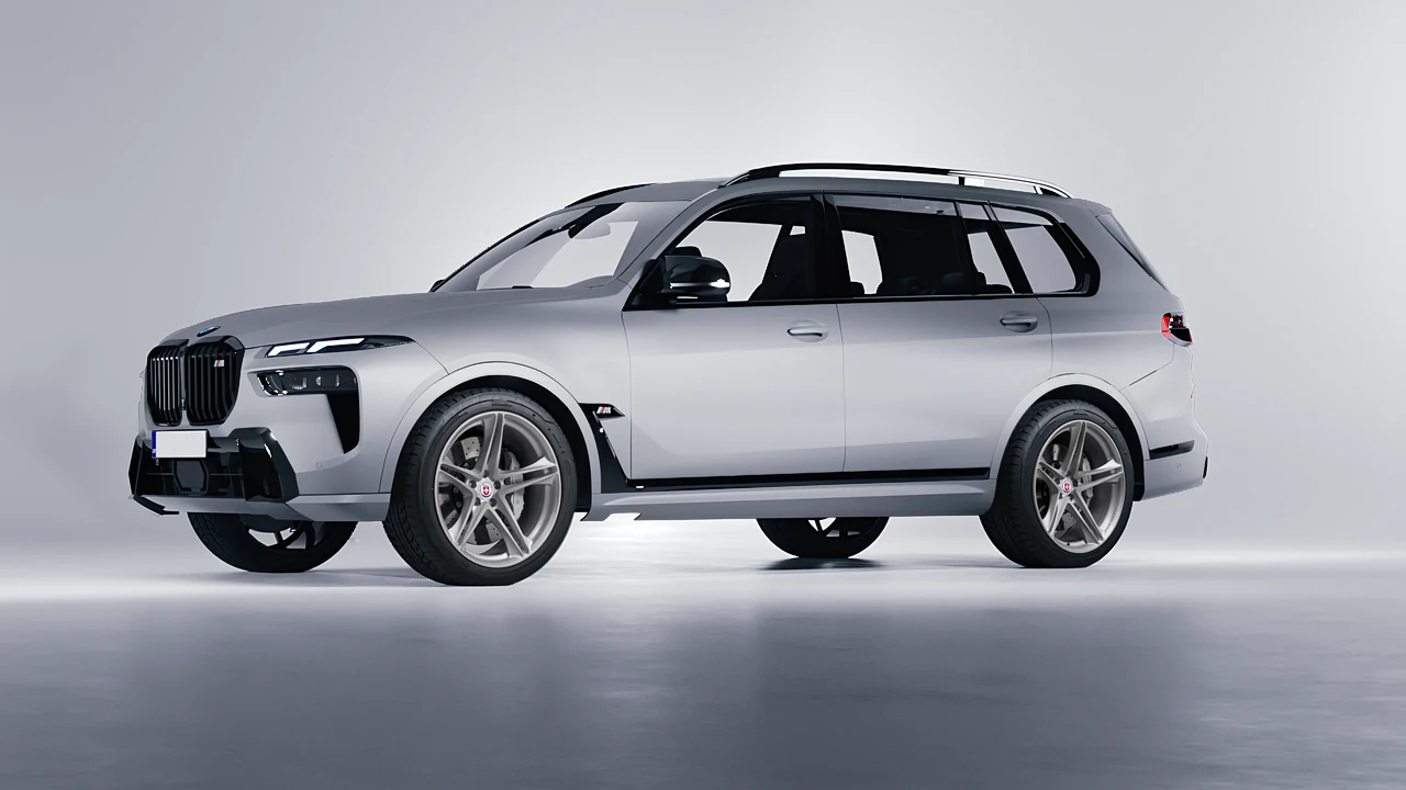 BMW X7 M60i 2023 on HRE Performance Wheels P207 forged wheels, front three-quarter view