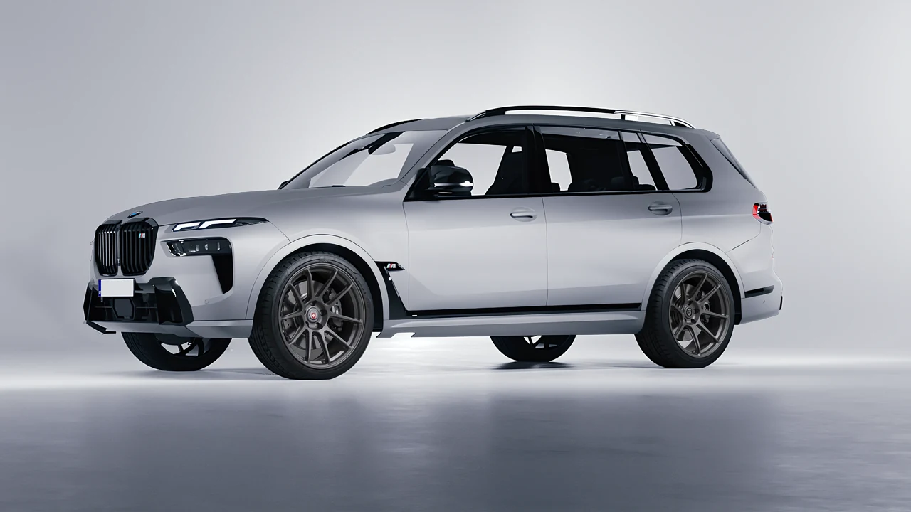 BMW X7 M60i 2023 on HRE Performance Wheels RC104 forged wheels, front three-quarter view