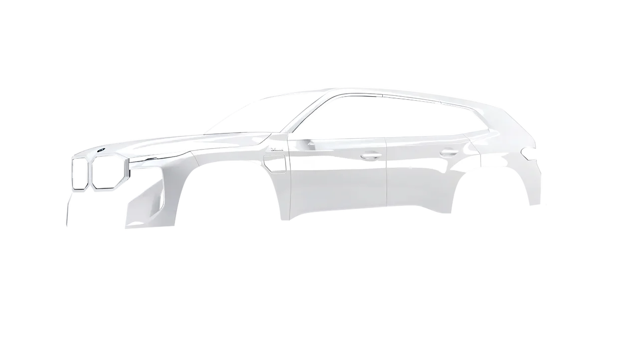 BMW XM 2024 wrapped in Gloss White (3M G10), front three-quarter view