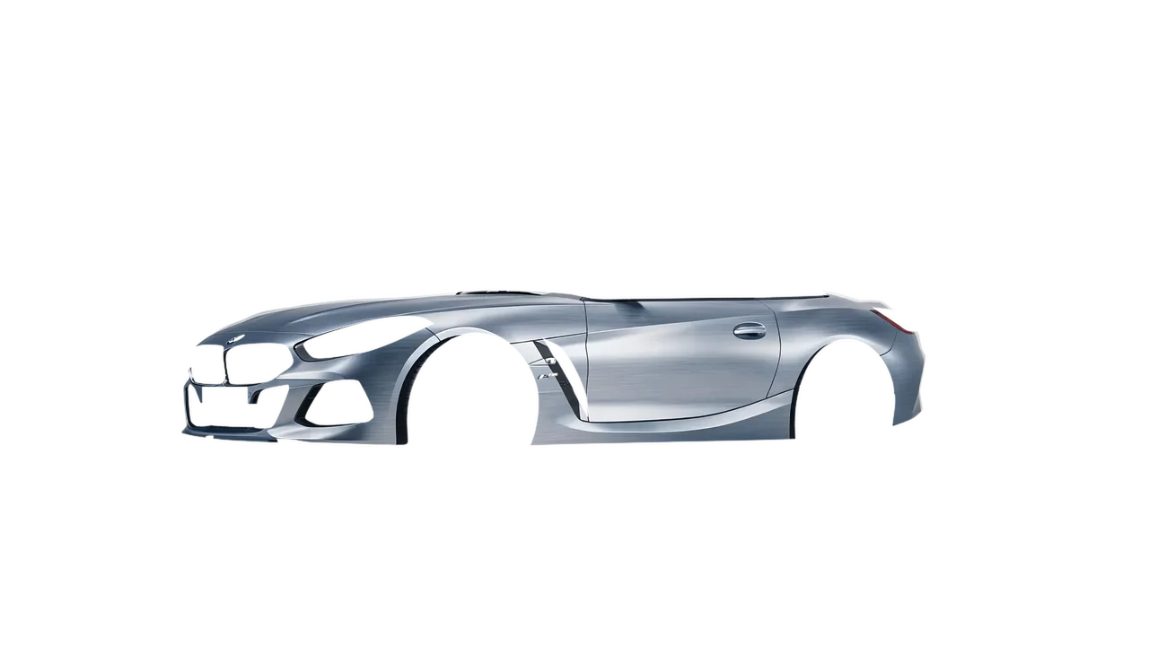 BMW Z4 M40i 2024 wrapped in Brushed Aluminum (Avery Dennison SW900-812-X), front three-quarter view