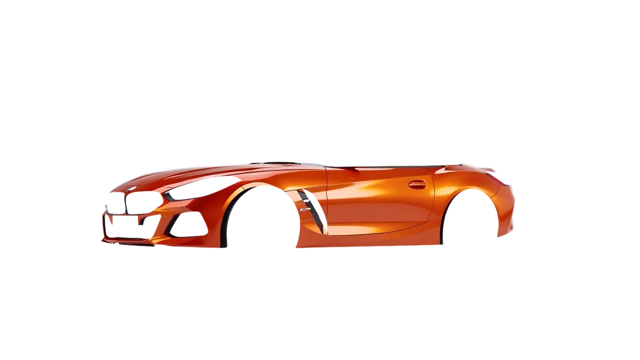 BMW Z4 M40i 2024 wrapped in Fiery Orange (3M G364), front three-quarter view
