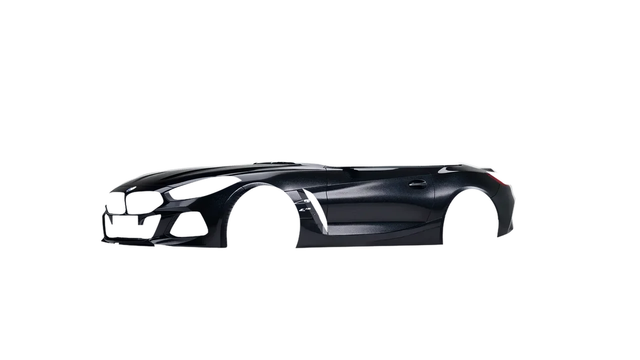 BMW Z4 M40i 2024 wrapped in Mystery Black (Avery Dennison SW900-184-M), front three-quarter view