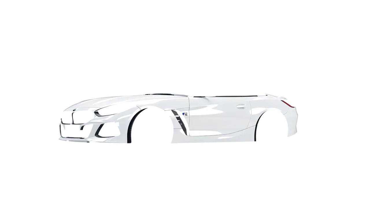 BMW Z4 M40i 2024 wrapped in Gloss White (3M G10), front three-quarter view