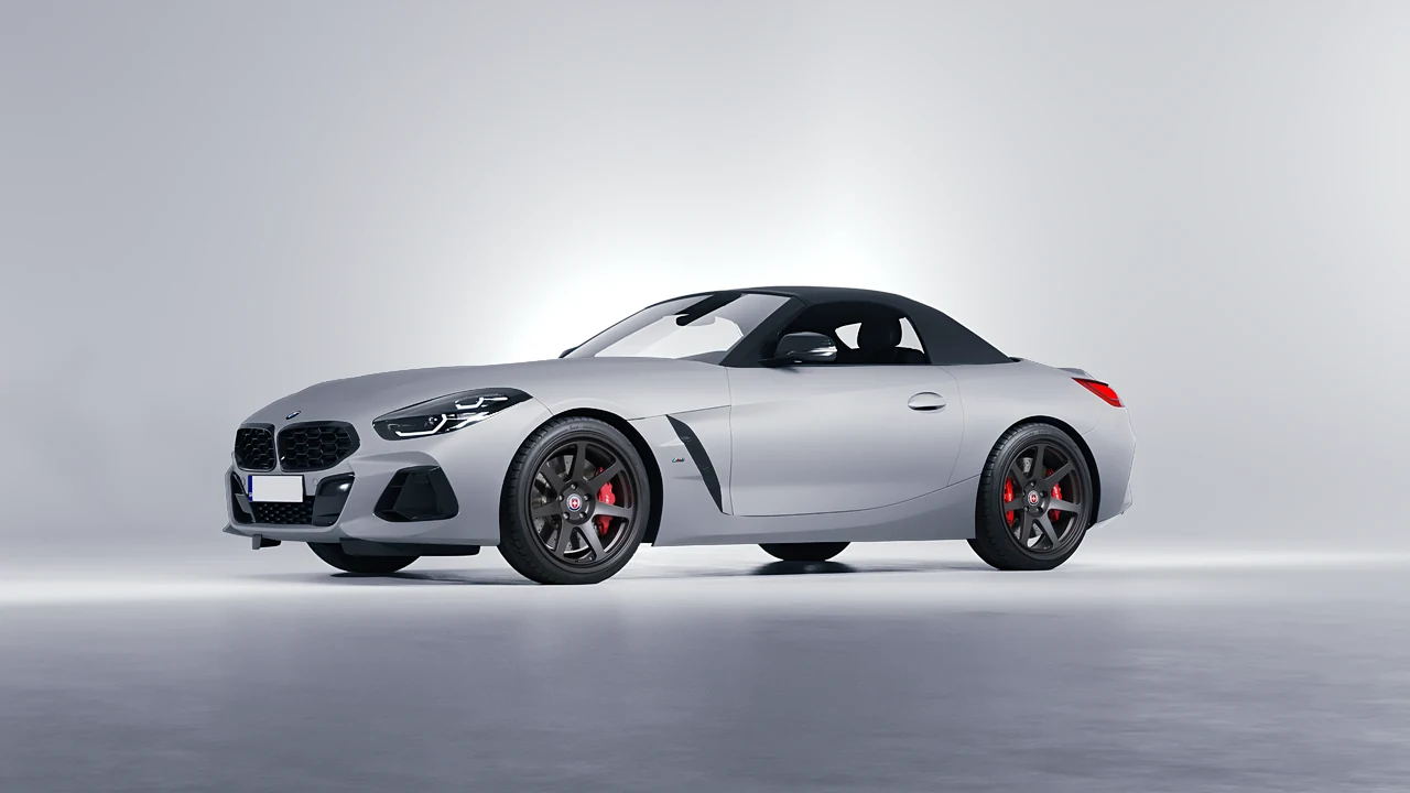 BMW Z4 M40i 2024 on HRE Performance Wheels 307-GT forged wheels, front three-quarter view
