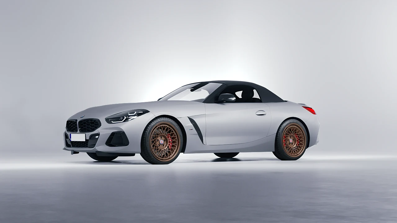 BMW Z4 M40i 2024 on HRE Performance Wheels 501-GTM forged wheels, front three-quarter view