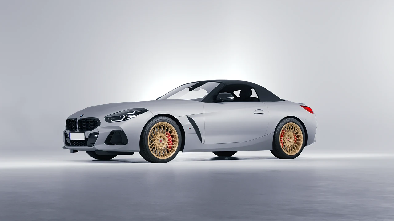 BMW Z4 M40i 2024 on HRE Performance Wheels 501M forged wheels, front three-quarter view