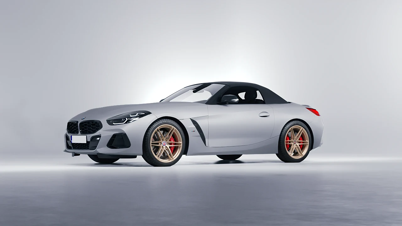 BMW Z4 M40i 2024 on HRE Performance Wheels P106 forged wheels, front three-quarter view
