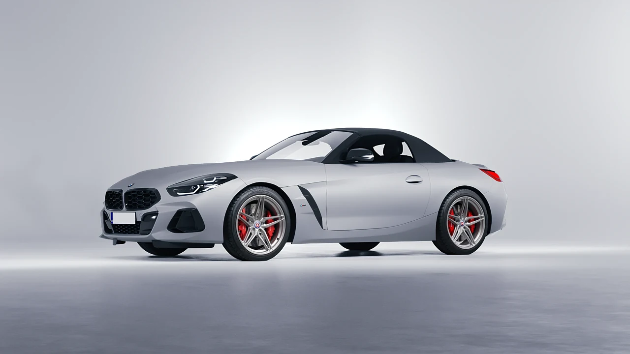 BMW Z4 M40i 2024 on HRE Performance Wheels P107SC forged wheels, front three-quarter view