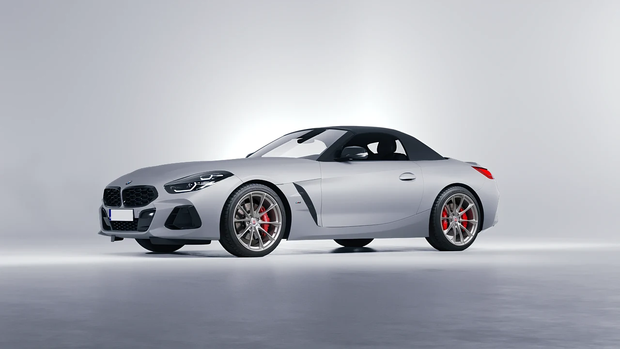 BMW Z4 M40i 2024 on HRE Performance Wheels P204 forged wheels, front three-quarter view