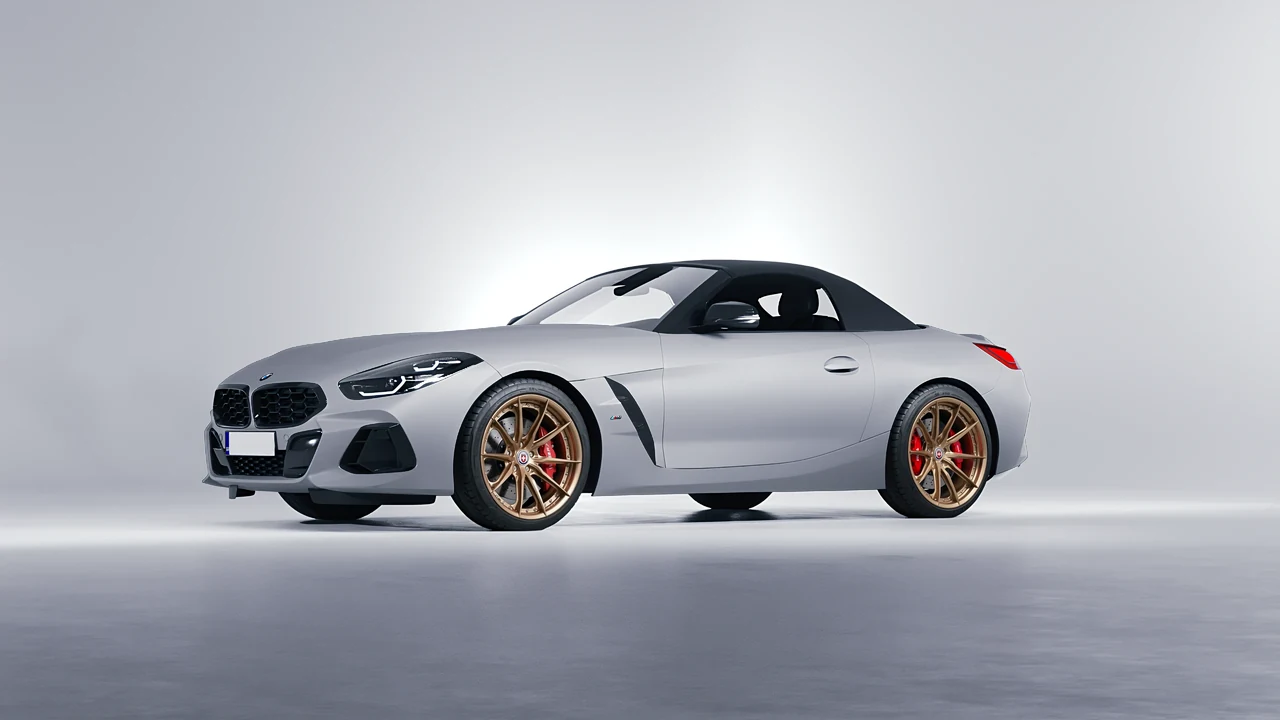 BMW Z4 M40i 2024 on HRE Performance Wheels S104SC forged wheels, front three-quarter view