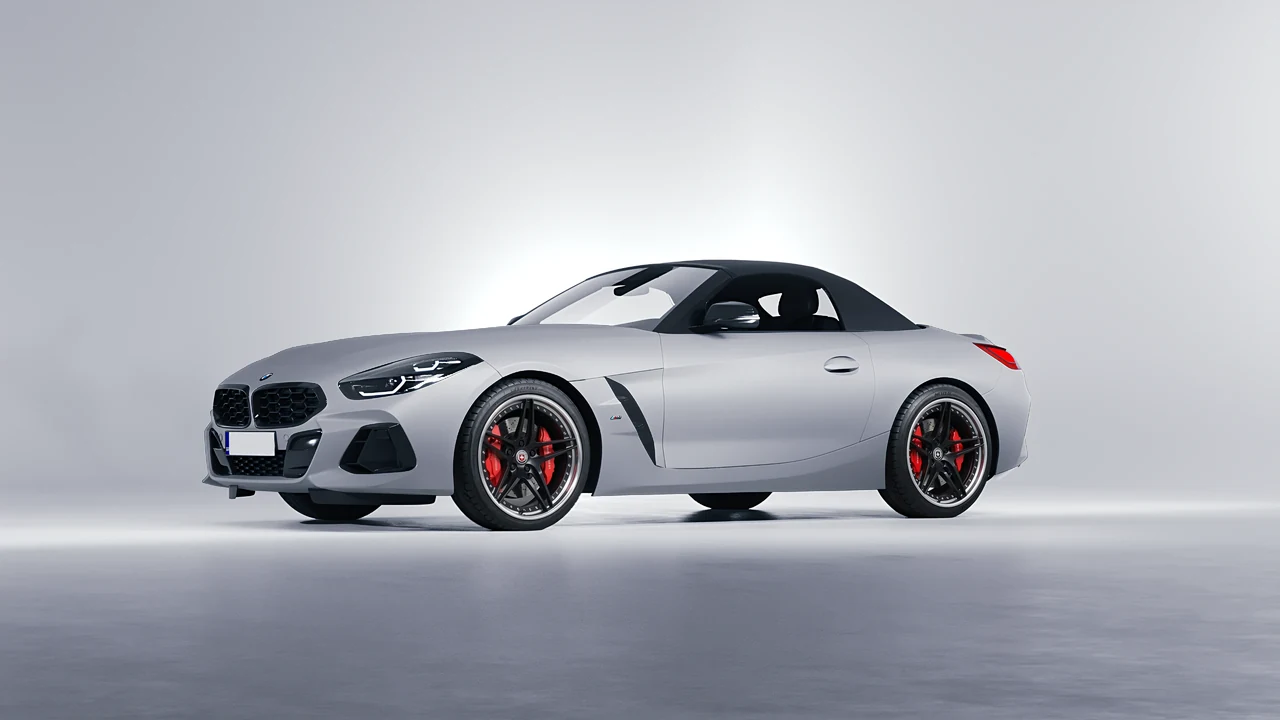 BMW Z4 M40i 2024 on HRE Performance Wheels S107 forged wheels, front three-quarter view