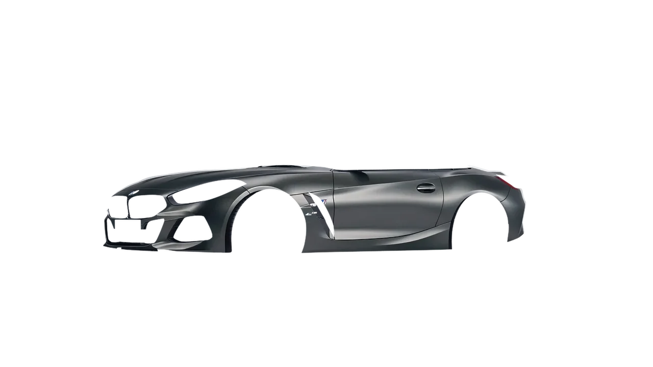 BMW Z4 M40i 2024 wrapped in Black Rock Grey (Avery Dennison SW900-823-M), front three-quarter view
