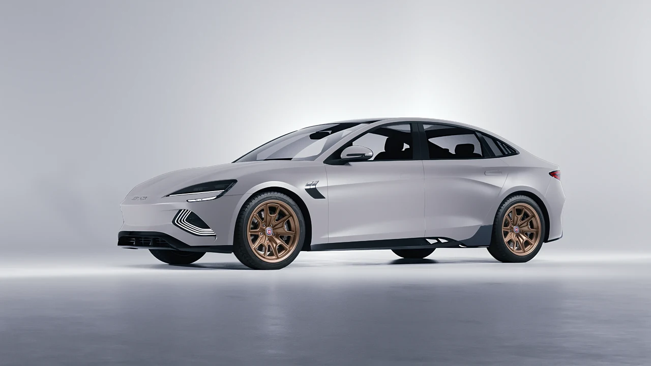 BYD Seal 2025 on HRE Performance Wheels 427 forged wheels, front three-quarter view
