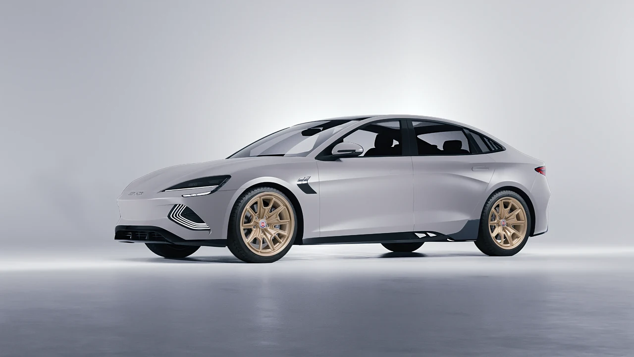 BYD Seal 2025 on HRE Performance Wheels 427M forged wheels, front three-quarter view