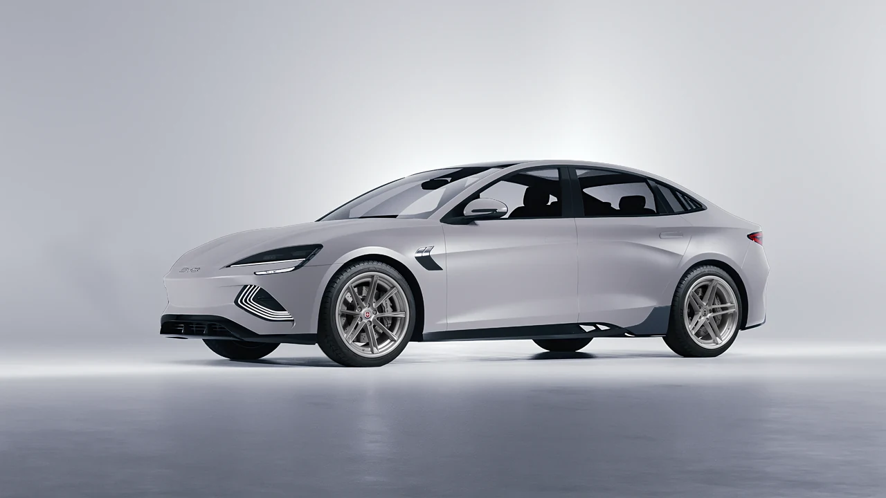 BYD Seal 2025 on HRE Performance Wheels G-Code forged wheels, front three-quarter view