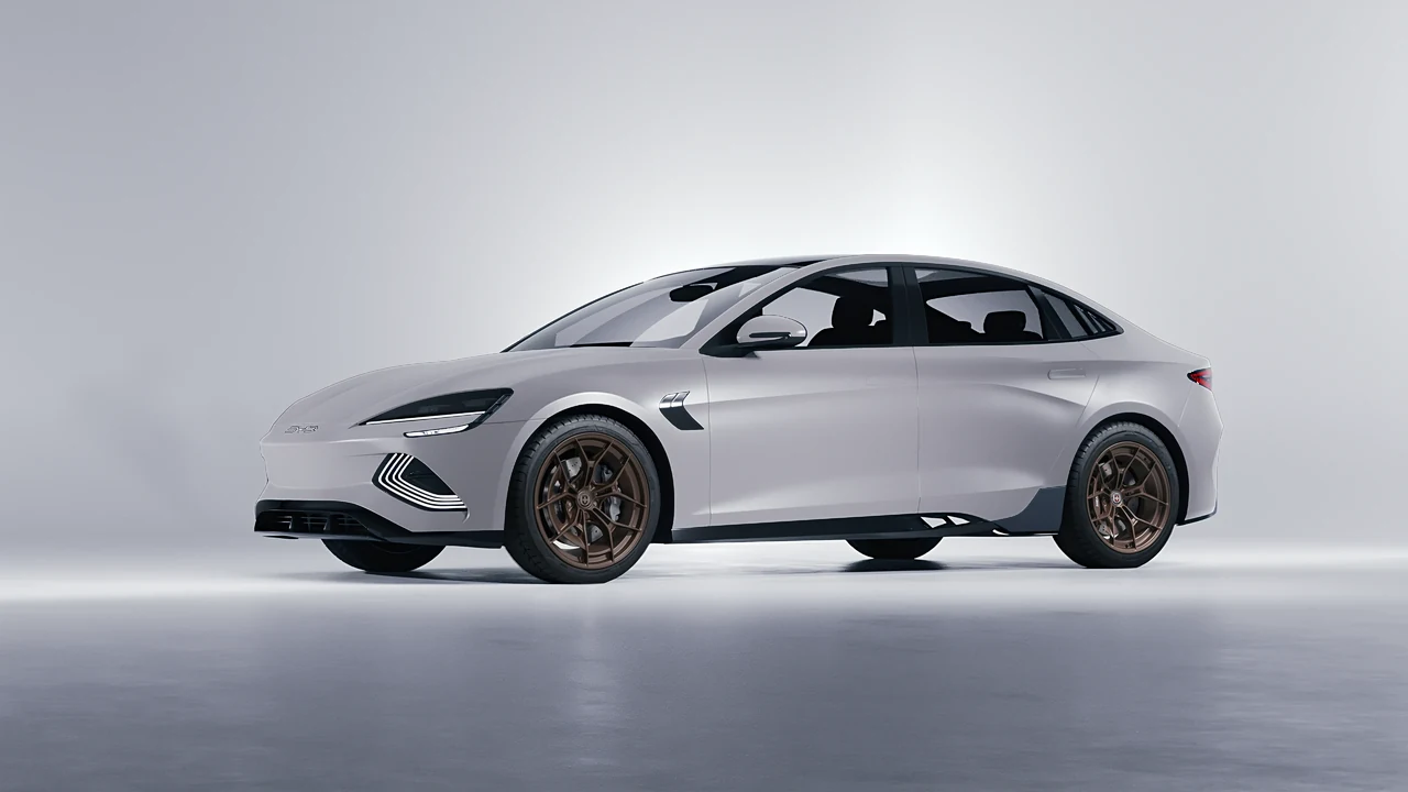 BYD Seal 2025 on HRE Performance Wheels P301 forged wheels, front three-quarter view