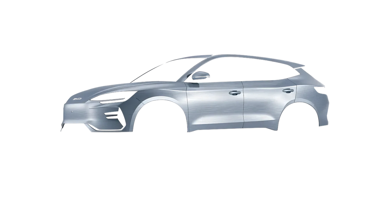 BYD Seal U 2025 wrapped in Brushed Aluminum (Avery Dennison SW900-812-X), front three-quarter view